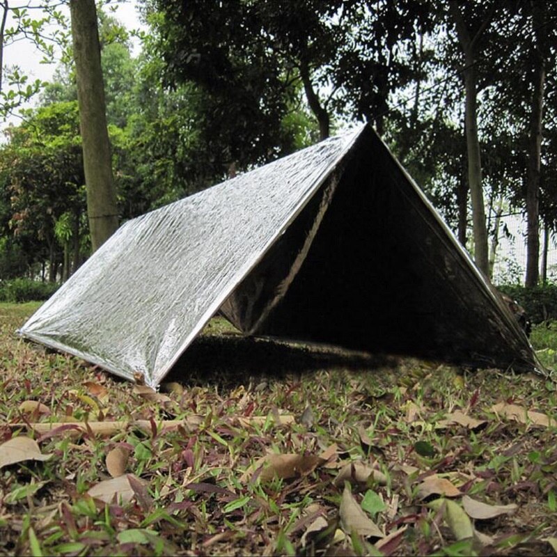 뜨거운 판매 방수 실버 비상 텐트 쉼터 캠핑 하이킹 생존 구조 따뜻한 담요 edc 생활 절약 방수 텐트